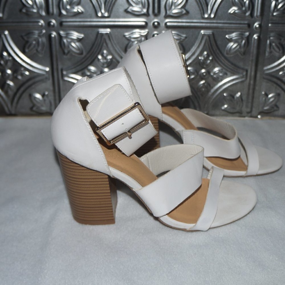 Charlotte Russe Classic Ankle-strap High Heel Sandals Size 8 in WHITE